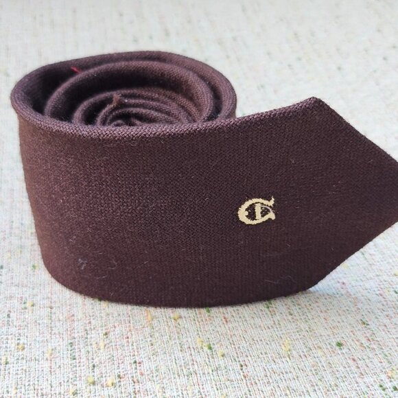 Vintage Etienne Aigner Men Ties Dark Brown Clasic Necktie - Picture 4 of 10